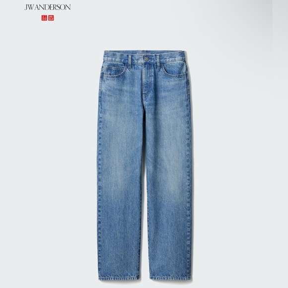 JW Anderson x Uniqlo Straight Leg Jeans - Medium Blue - Size 30 NWT - Picture 1 of 3